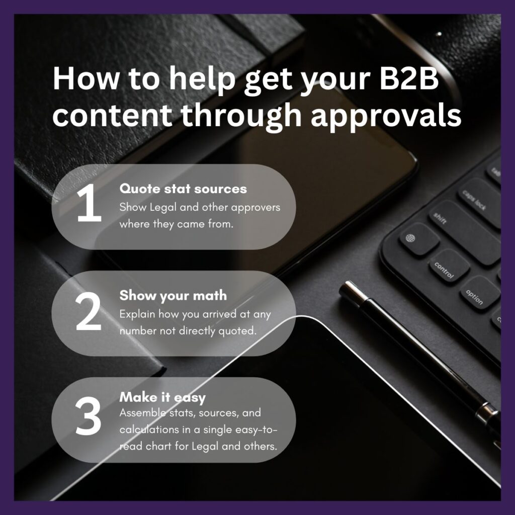B2B content approval matrix example used to speed up review process