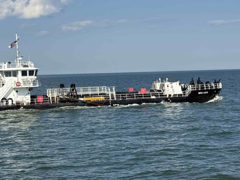 Miss Katie hopper dredge off the coast of North Carolina, supporting maritime operations in the OBX